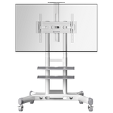 Mobile TV Stand Rolling TV Cart for 40” – 70 inch Screens up to 100 lbs ONKRON TS1552, White