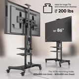 Motorized TV Lift w/ Remote Control Mobile TV Stand for 50-86" TVs up to 233 lbs ONKRON TS1881 eLift