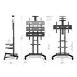 Mobile TV Stand Rolling TV Cart for 50''– 86'' screens up to 200 lbs ONKRON TS1881, Black