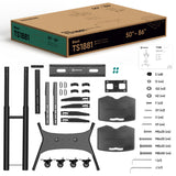 Mobile TV Stand Rolling TV Cart for 50''– 86'' screens up to 200 lbs ONKRON TS1881, Black