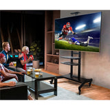 Mobile TV Stand Rolling TV Cart for 50''– 86'' screens up to 200 lbs ONKRON TS1881, Black