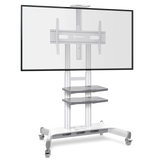 Mobile TV Stand Rolling TV Cart for 50''– 83'' screens up to 200 lbs ONKRON TS1881, White