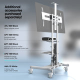 Mobile TV Stand Rolling TV Cart for 50''– 83'' screens up to 200 lbs ONKRON TS1881, White