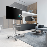 Mobile TV Stand Rolling TV Cart for 50''– 83'' screens up to 200 lbs ONKRON TS1881, White