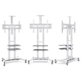 Mobile TV Stand Rolling TV Cart for 50''– 83'' screens up to 200 lbs ONKRON TS1881, White