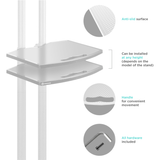 Mobile TV Stand Rolling TV Cart for 50''– 83'' screens up to 200 lbs ONKRON TS1881, White