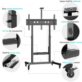 Mobile TV Stand Rolling TV Cart for 50 to 100-Inch Screens up to 265 lb ONKRON TS1991, Black