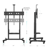 Mobile TV Stand Rolling TV Cart for 50 to 100-Inch Screens up to 265 lb ONKRON TS1991, Black