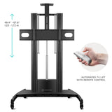 Motorized TV Lift w/ Remote Mobile TV Stand for 60-100" up to 300 lbs TVs ONKRON TS2210, Black
