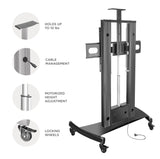 Motorized TV Lift w/ Remote Mobile TV Stand for 60-100" up to 300 lbs TVs ONKRON TS2210, Black