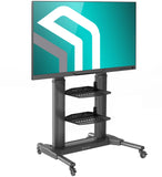 Mobile TV Stand Rolling TV Cart for 40” – 80 inch Screens up to 122 lbs ONKRON TS2771, Black