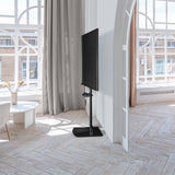 Universal Floor TV Stand w/ Glass Base for 30-60" TVs up to 41 lbs ONKRON TS5065, Black