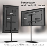 Universal Floor TV Stand w/ Glass Base for 30-60" TVs up to 41 lbs ONKRON TS5065, Black