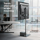 Universal Floor TV Stand w/ Glass Base for 30-60" TVs up to 41 lbs ONKRON TS5065, Black