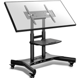 Tilting Mobile TV Stand TV Cart for 50"-83" up to 154 lbs Interactive Screens ONKRON TS1380, Black