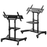 Tilting Mobile TV Stand TV Cart for 50"-83" up to 154 lbs Interactive Screens ONKRON TS1380, Black