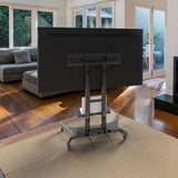 Tilting Mobile TV Stand TV Cart for 50"-83" up to 154 lbs Interactive Screens ONKRON TS1380, Black