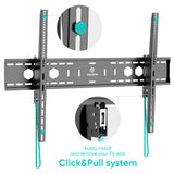 Tilting TV Wall Mount for 60" to 110-inch Screens 24" up to 264 lbs Stud Walls ONKRON UT12, Black