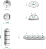 Cable Management Clips & Fastening Tape Pack of 8 Clips 1 Tape ONKRON CM1, White