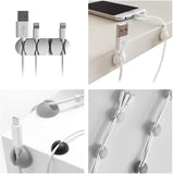 Cable Management Clips & Fastening Tape Pack of 8 Clips 1 Tape ONKRON CM1, White