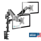 Dual Monitor Arm Desk Mount for 13”-32" Screens up to 17.6 lb. ONKRON G140, Black