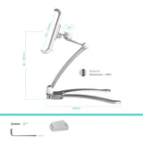 Cell Phone Stand Tablet Holder for 4.7”-11" Screens up to 2.4 lbs Adjustable ONKRON DS-01, Silver