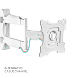 Full Motion TV Wall Mount for 17" to 43-inch Screens up to 77 lbs ONKRON NP28, White
