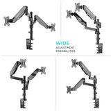 Dual Monitor Arm Desk Mount for 13”-32" Screens up to 17.6 lb. ONKRON G140, Black