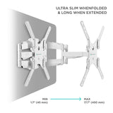 Full Motion TV Wall Mount for 37" to 70-inch Screens up to 80 lbs ONKRON M5, White