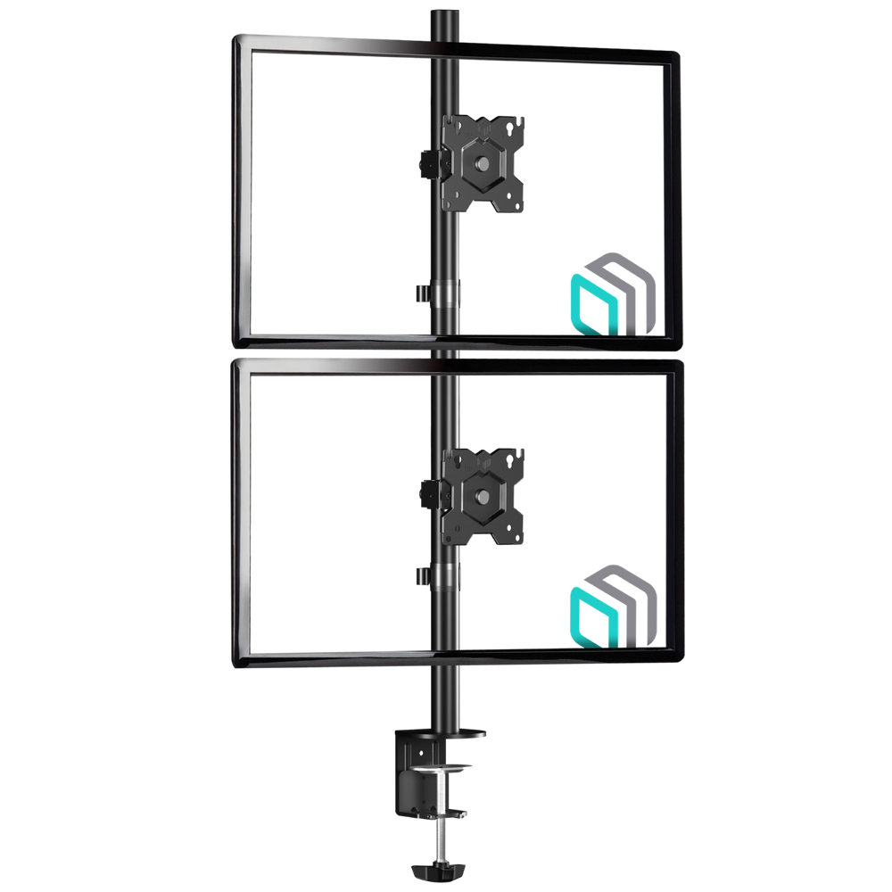 Dual Monitor Mount for 2 Screens up to 35.2 lb. Stacked ONKRON D208E, Black
