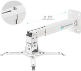 Projector Mount Ceiling Adjustable Bracket up to 22 lbs Projectors  ONKRON K5A, White