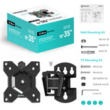 Tilt Swivel TV Wall Mount for 10" to 35-inch Screens up to 55 lbs ONKRON R3, Black