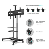 Mobile TV Stand Rolling TV Cart for 50''– 86'' screens up to 200 lbs ONKRON TS1881, Black