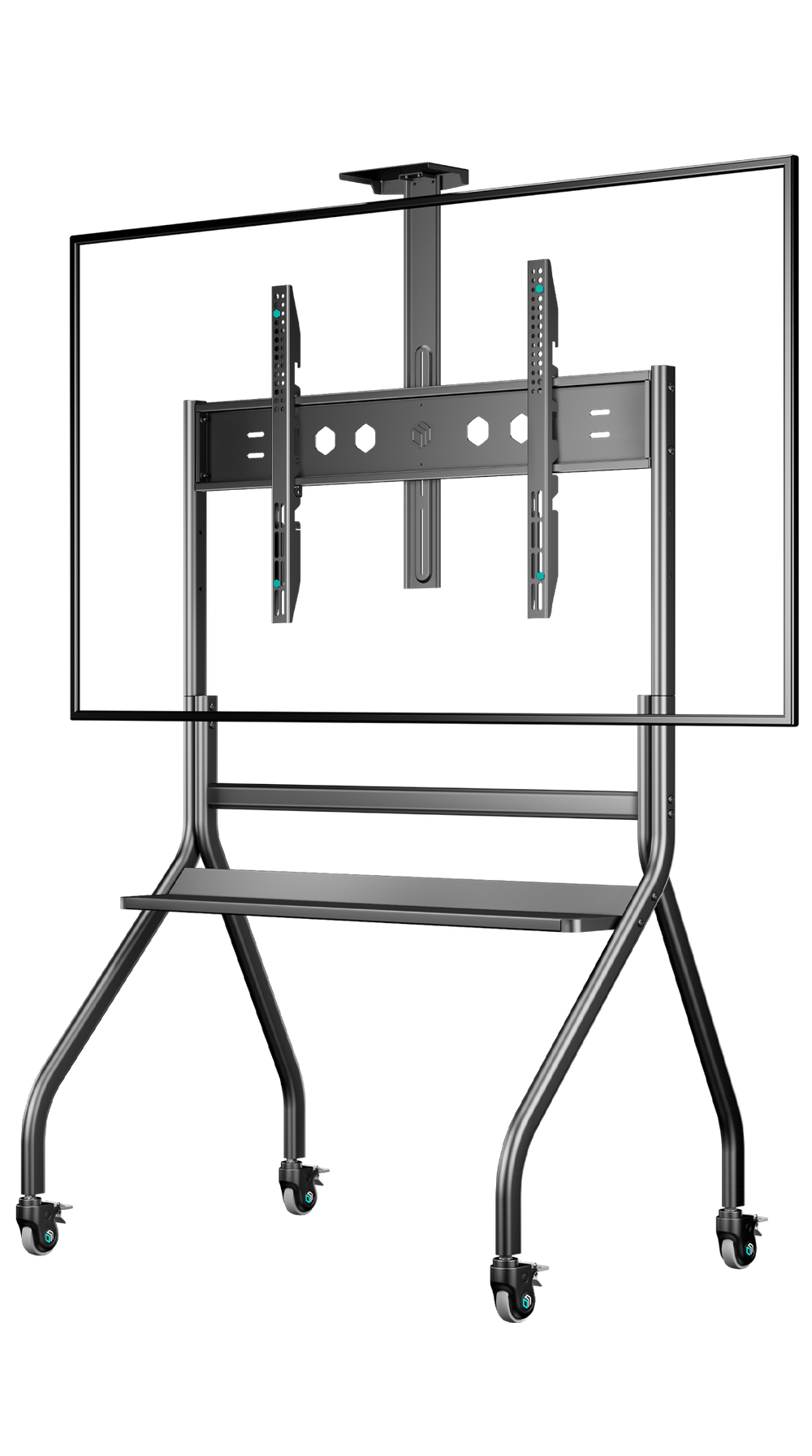 ONKRON Mobile TV stand with bracket 60"-120" Screens up to 256lbs, Black TS2080