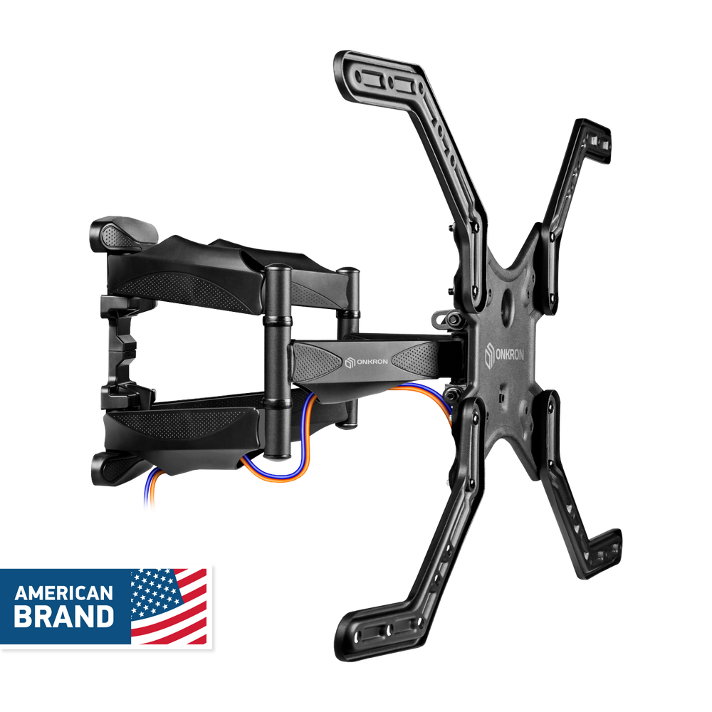 Full Motion TV Wall Mount for 37" to 70 inch Screens up to 88 lbs ONKRON M5L, Black